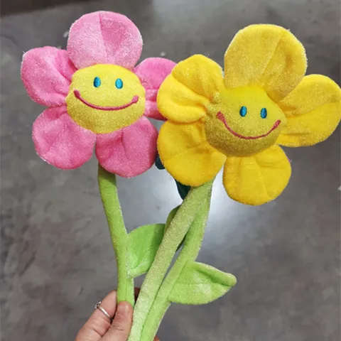 Cartone Animato Faccia Sorridente Girasole Peluche Bambola Di Fiore Imbottita Morbido Cuscino Regalo Per Bambini