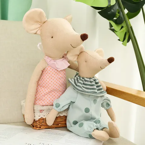 Cute Polka Dot Dress Mouse Plush Toy Stuffed Animal Soft Doll Children Gift