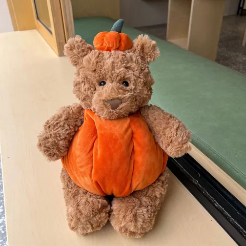 Orsacchiotto di Peluche Zucca di Halloween Animale Impagliato Carino Morbido Bambola Abbraccio Regalo Decorazione