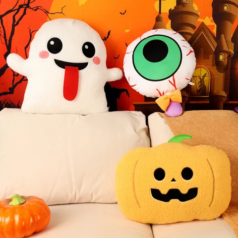 Halloween Citrouille Fantôme Globe Oculaire Peluche Jouet Oreiller Mignon Rembourré Horreur Doux Coussin Créatif Vacances Fête Décoration Cadeau