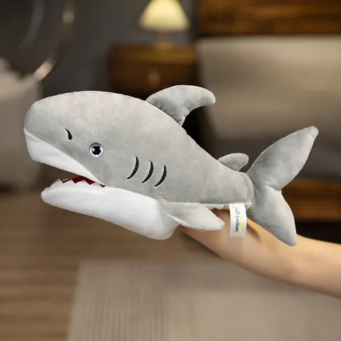 Ocean Animal Hand Puppet Plush Toy Soft Stuffed Killer Whale Shark Clownfish Turtle Octopus Interactive Doll Gift