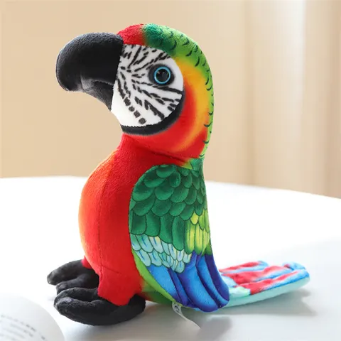 Simulation Parrot Plush Toy Cute Bird Stuffed Animal Doll Soft Fluffy Cartoon Toy Children Birthday Gift Home Decor