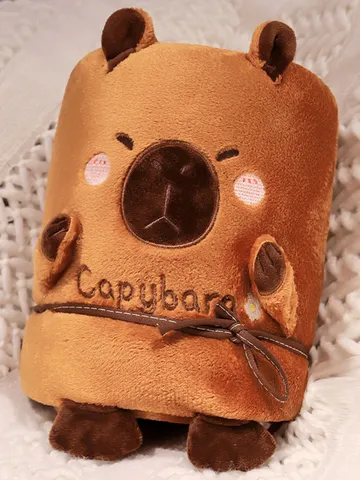 Χαριτωμένο Capybara Κουβέρτα Ρολό Μαλακό Loutrini Paichnidi Φορτηγό Αυτοκίνητο Ταξίδι Κλιματισμού Υπνάκος Κουβέρτα Χαριτωμένο Ζώο Γεμιστή Κούκλα Δώρο