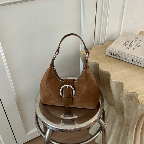 Bolso de Hombro Vintage de PU para Mujer Gran Capacidad Color Sólido Estampado de Leopardo Bolso de Axila Moda Casual Viaje Handbag