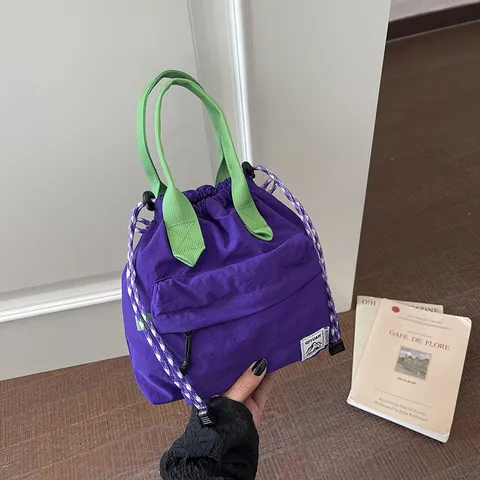 Lässige Nylon Beuteltasche Für Damen Große Kapazität Einfarbige Handtasche Schicke Schultertasche Umhängetasche Alltag Reise Shopper Pack