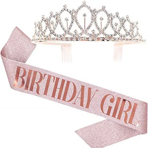 Verjaardagsfeest Sjerp en Strass Kroon Tiara Set Verjaardag Meisje Feestartikelen Decoratie Vrouwen Viering Cadeau
