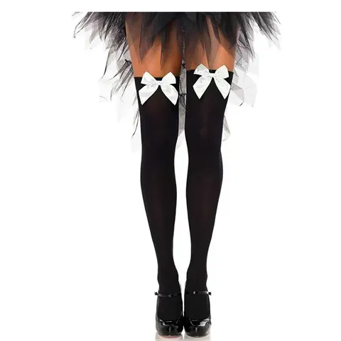 Medias Hasta el Muslo de Halloween Navidad Lazo Fiesta Cosplay Encima de la Rodilla Largos Calcetines Mujer Sexy Disfraces Accesorios