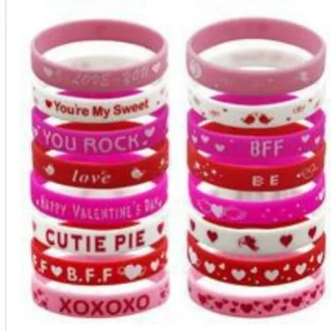 Valentijnsdag Koppel Siliconen Polsbandjes Hart Liefde Bedrukte Rubberen Armbanden Jubileum Geschenken Voor Mannen Vrouwen