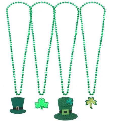 St Patricks Day Feest Kunststof Kralenketting Klaver Borrelglas Festieve Viering Kostuum Accessoires