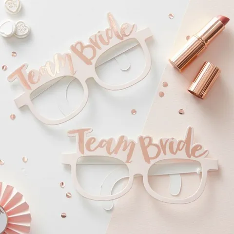Vrijgezellenfeest Papieren Bril Team Bride Bride To Be Foto Rekwisieten Bruiloft Feestartikelen
