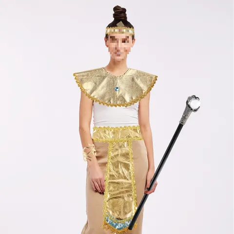 Egyptische Farao Kostuum Accessoires Halloween Cosplay Hoofdtooi Slangen Scepter Feest Requisieten