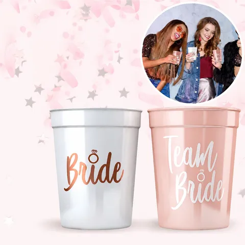 Bachelorette Party Plastic Cups Bride To Be And Team Bride Tumbler Wedding Bridal Shower Party Decorations Drinkware