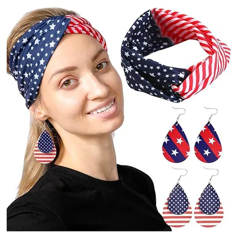 Amerikaanse Onafhankelijkheidsdag Amerikaanse Vlag Hoofdband Haarbandana Patriotische Feest Hoofddeksel Haaraccessoires