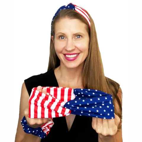 Amerikaanse Onafhankelijkheidsdag Amerikaanse Vlag Hoofdband Haarbandana Patriotische Feest Hoofddeksel Haaraccessoires