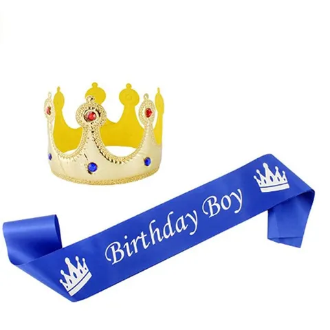 Kinderen Verjaardagsfeestje Sjerp En Badge Set Jongen Meisje Verjaardag Kroon Feest Decoratie Benodigdheden