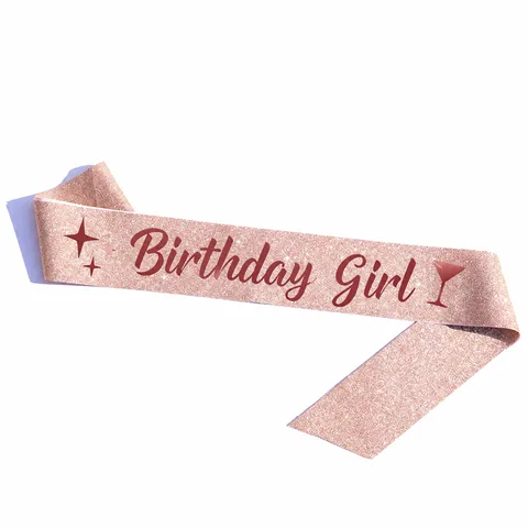 Verjaardag Meisje Sjerp Feest Lint Glitter Satijn Ceremoniële Riem Feestdecoratie Vieren Accessoires Voor Vrouwen