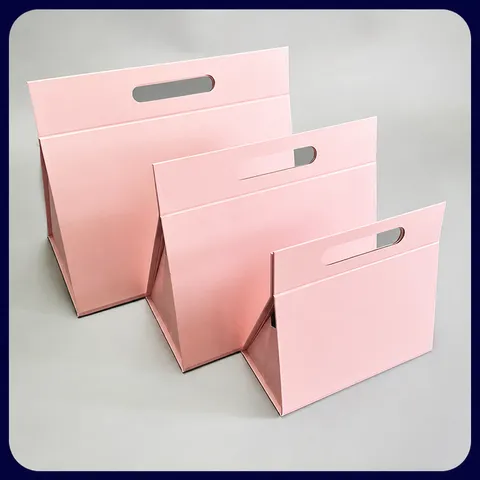 Foldable Gift Box With Handle Cardboard Gift Packaging Box For Party Wedding Birthday Present Storage Box