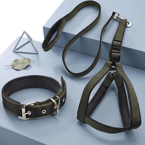 Nylon Pet Dog Harness And Leash Set Vest Style Reflective Padded Dog Walking Harness For Small Medium Large Dogs Pet Supplies
