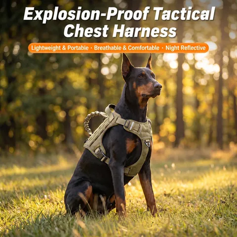 Tactical Dog Harness And Leash Set Adjustable No Pull Reflective Pet Vest For Medium Large Dogs Outdoor Walking
