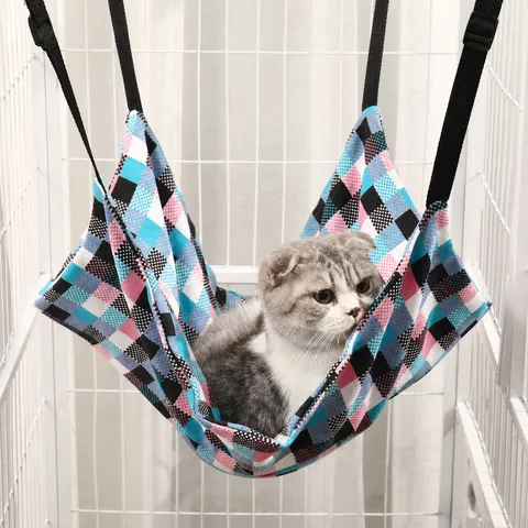 Four Season Universal Double Sided Canvas Cat Hammock Hanging Pet Sleeping Bed Adjustable Strap Kitten Swing Nest