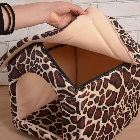 Enclosed Winter Warm Pet House Cat Bed Soft Plush Cave House Washable Small Dog House Puppy Sleeping Nest Pet Supplies
