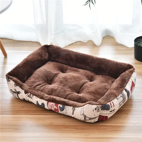 Four Seasons Universal Pet Bed Soft Polar Fleece Dog Cat Cushion Mat With City Print Washable Pet Sleeping Bed