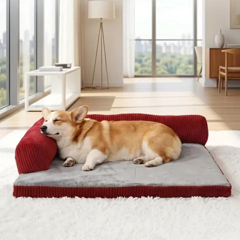 Corduroy Pet Dog Sofa Bed Thickened Bolster Washable Puppy Bed Mat For Large Medium Small Dogs Pet Supplies