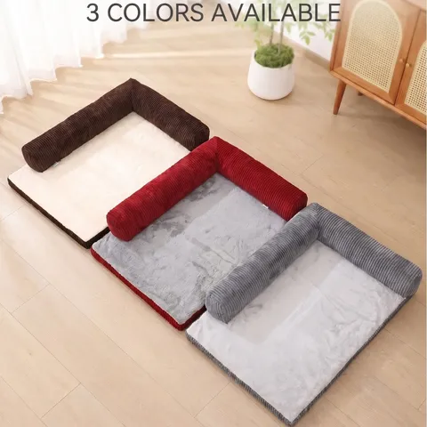 Corduroy Pet Dog Sofa Bed Thickened Bolster Washable Puppy Bed Mat For Large Medium Small Dogs Pet Supplies