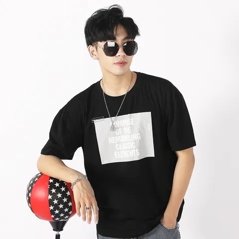 Herren Casual Baumwolle Buchstabe Druck Kurzarm T-Shirt Regular Fit Rundhals Oberteil Für Sommer Alltag Mode Streetwear