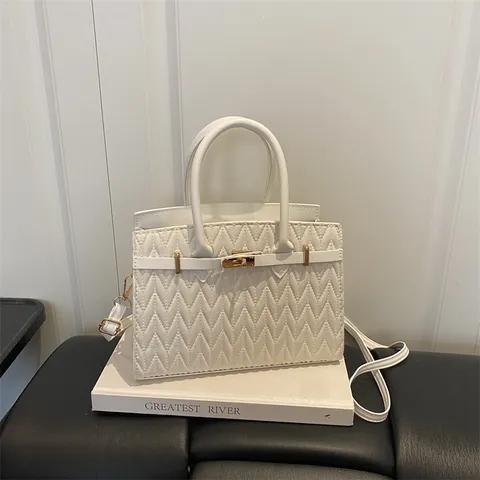 Borsa a Tracolla in Pelle PU da Donna alla Moda Piccola Borsa Quadrata Minimalista Classica Chiusura Girevole Manico Superiore