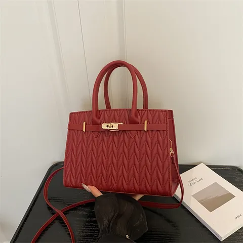 Borsa a Tracolla in Pelle PU da Donna alla Moda Piccola Borsa Quadrata Minimalista Classica Chiusura Girevole Manico Superiore