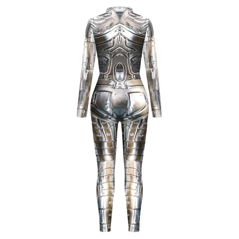 Herren Rüstung Digitaldruck Cosplay Bodysuit Langarm Strumpfhosen Polyester Elasthan Performance Jumpsuit Bühnenkostüm
