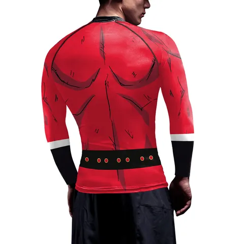 Herren Kompressionsshirt Digitaldruck Muskel Lang Kurzarm T-Shirt Atmungsaktiv Schmale Passform Sport Fitness Oberteil
