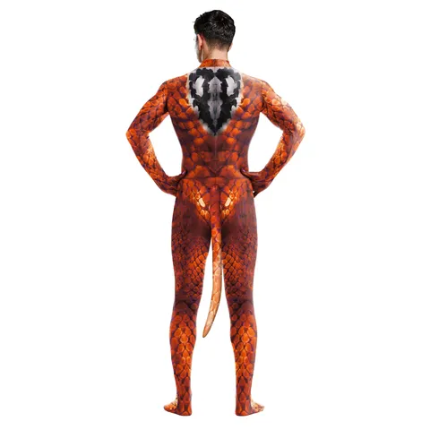 Erwachsene Unisex Tier Schlangenmuster Digital Gedruckt Cosplay Ganzkörper Jumpsuit Dehnbar Bühne Performance Kostüm