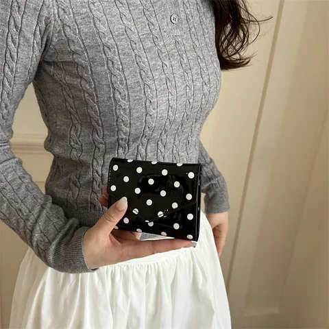 Dames Mode Stip PU Lederen Clutch Portemonnee Casual Dagelijkse Kleine Tas Kaarthouder Klepsluiting Horizontaal Vierkant