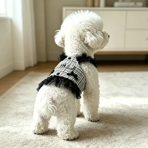 Haustier Hund Kleid Kleiner Welpe Weste Geschirr Tweed Schleife Schleife Spitze Prinzessin Rock Süße Kleidung Für Chihuahua Teddy