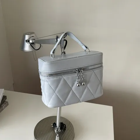 Women Fashion Quilted Chain Crossbody Bag PU Leather Luxury Designer Style Small Square Vanity Shoulder Handbag