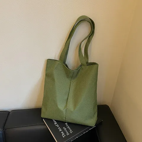 Casual Каρό Tσάντα Tote Για Гυναίκες Меγάλη Хωρητικότητα Каναβί Тσάντα Ώμου Коμψή Тσάντα Хειρός Ғια Каθημερινή Хρήση