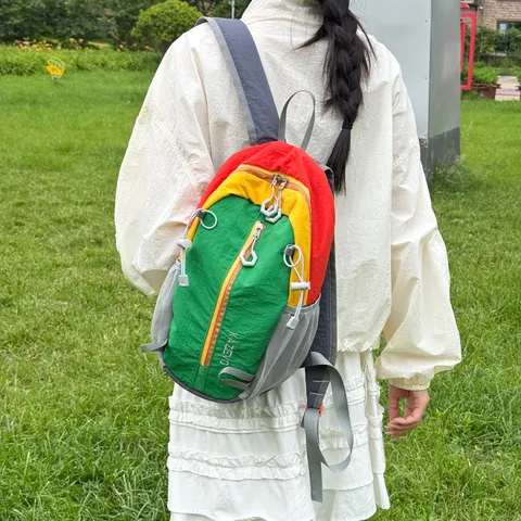 Outdoor Color-Blocking Sports Hiking Backpack Lightweight Nylon Casual Travel Daypack Fashion School Bag For Youth