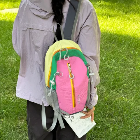 Outdoor Color-Blocking Sports Hiking Backpack Lightweight Nylon Casual Travel Daypack Fashion School Bag For Youth