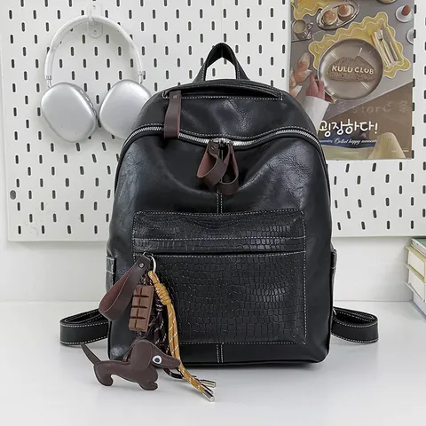 Γυναικείο Vintage PU Δέρμα Casual Σακίδιο Πλάτης Μεγάλη Χωρητικότητα Μοτίβο Κροκοδείλου Ταξίδι