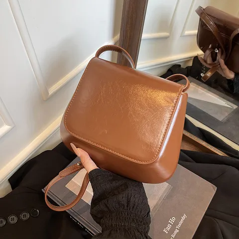 Damen Satteltasche PU Leder Umhängetasche Vintage Schicke Schultertasche Mode Tägliche Vielseitige Handtasche