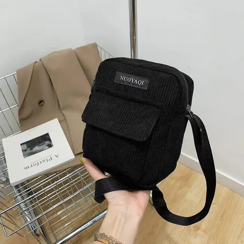 Modische Damen Kord Kleine Quadratische Tasche Casual Einfarbig Umhängetasche Schultertasche Einfache Tägliche Handtasche
