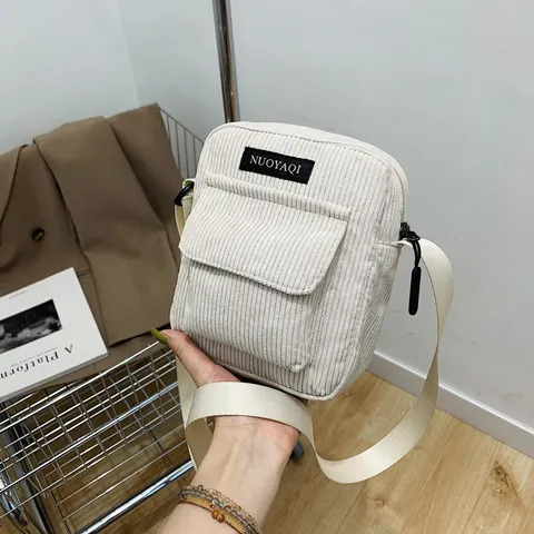 Modische Damen Kord Kleine Quadratische Tasche Casual Einfarbig Umhängetasche Schultertasche Einfache Tägliche Handtasche