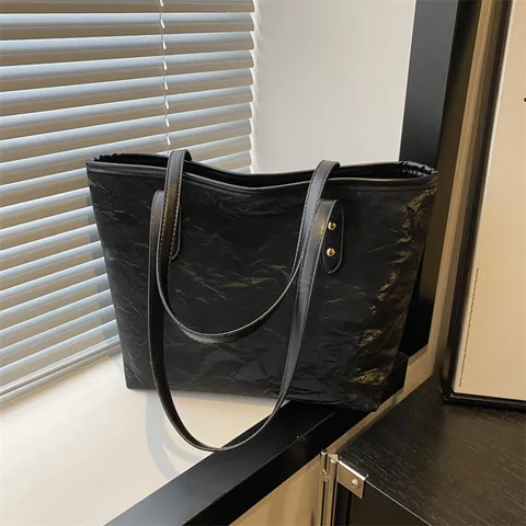 Damen Große Kapazität Tragetasche Sommer Mode Vielseitige Pendler Casual Einfarbig Plissiert Umhängetasche Tägliche Handtasche