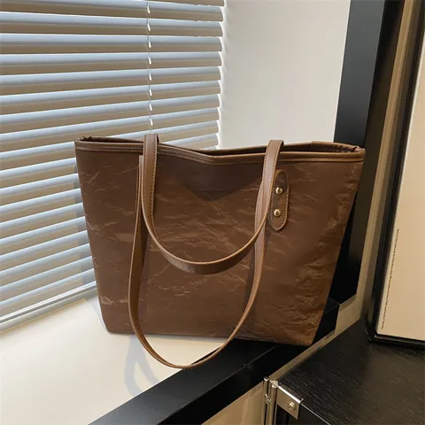 Damen Große Kapazität Tragetasche Sommer Mode Vielseitige Pendler Casual Einfarbig Plissiert Umhängetasche Tägliche Handtasche