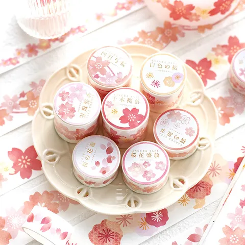 Kersenbloesem Decoratieve Washi-tape Afplaktape Voor Dagboek Scrapbooking DIY Knutselbenodigdheden