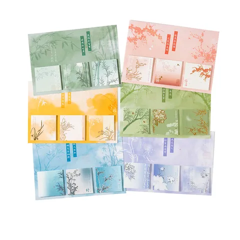 Notes Adhésives Traditionnelles Chinoises Bloc-Notes Papier Mignonnes Notes Adhésives pour Bureau École Planification Quotidienne Papeterie