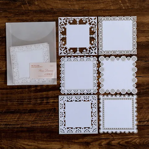 Tarjetas de Collage de Papel Perlado Encaje Calado Vintage Floral DIY Diario Papel Base Decorativo Suministros de Scrapbooking