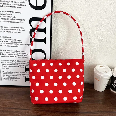 Damen Polka Dot Nylon Unterarm Tasche Casual Mode Umhängetasche Tägliche Handtasche